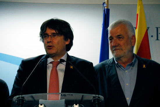 Puigdemont speaking from Belgium on Spanish election night